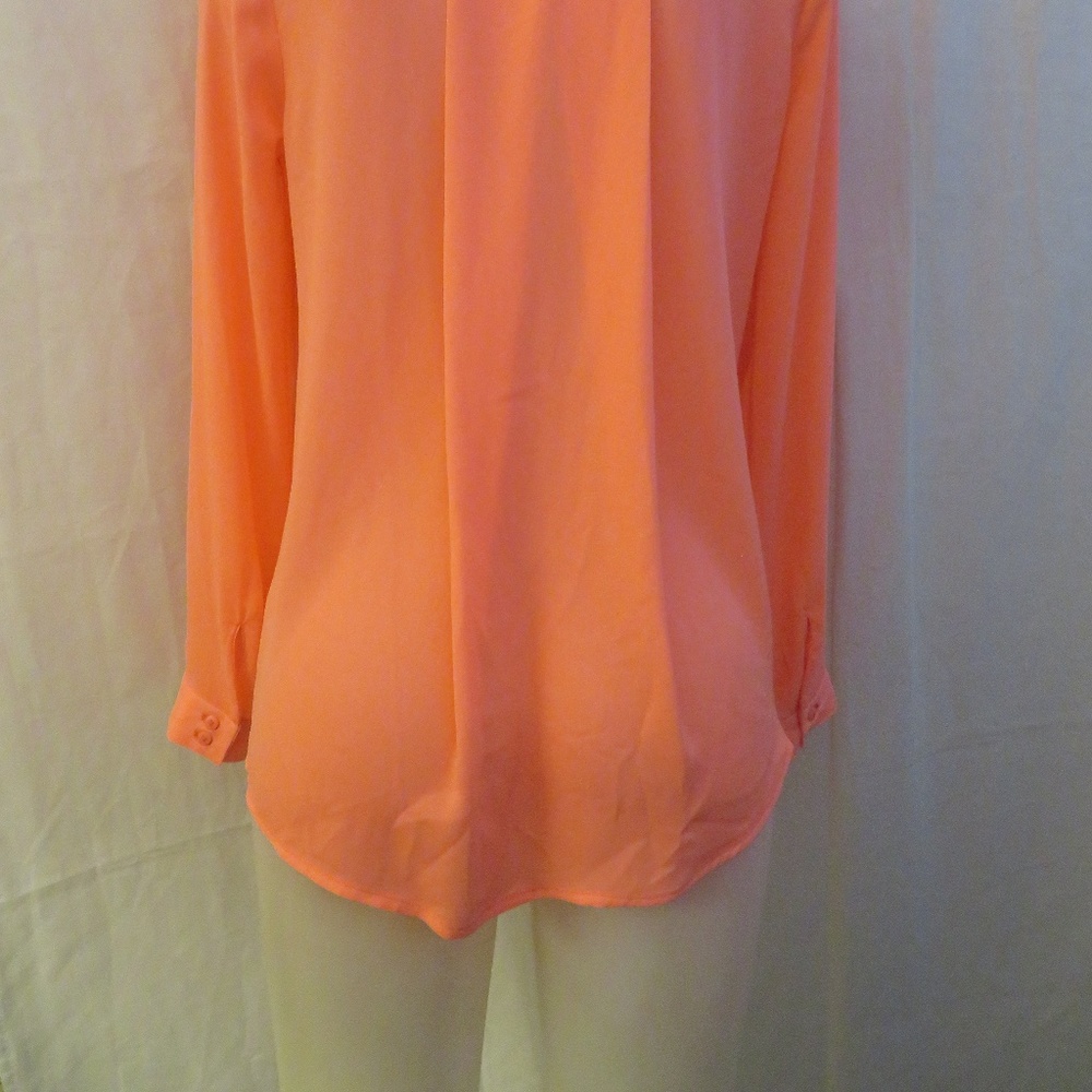 BB DAKOTA NEON PINK BUTTON DOWN SHIRT W/BLACK TRIM - Picture 6 of 7